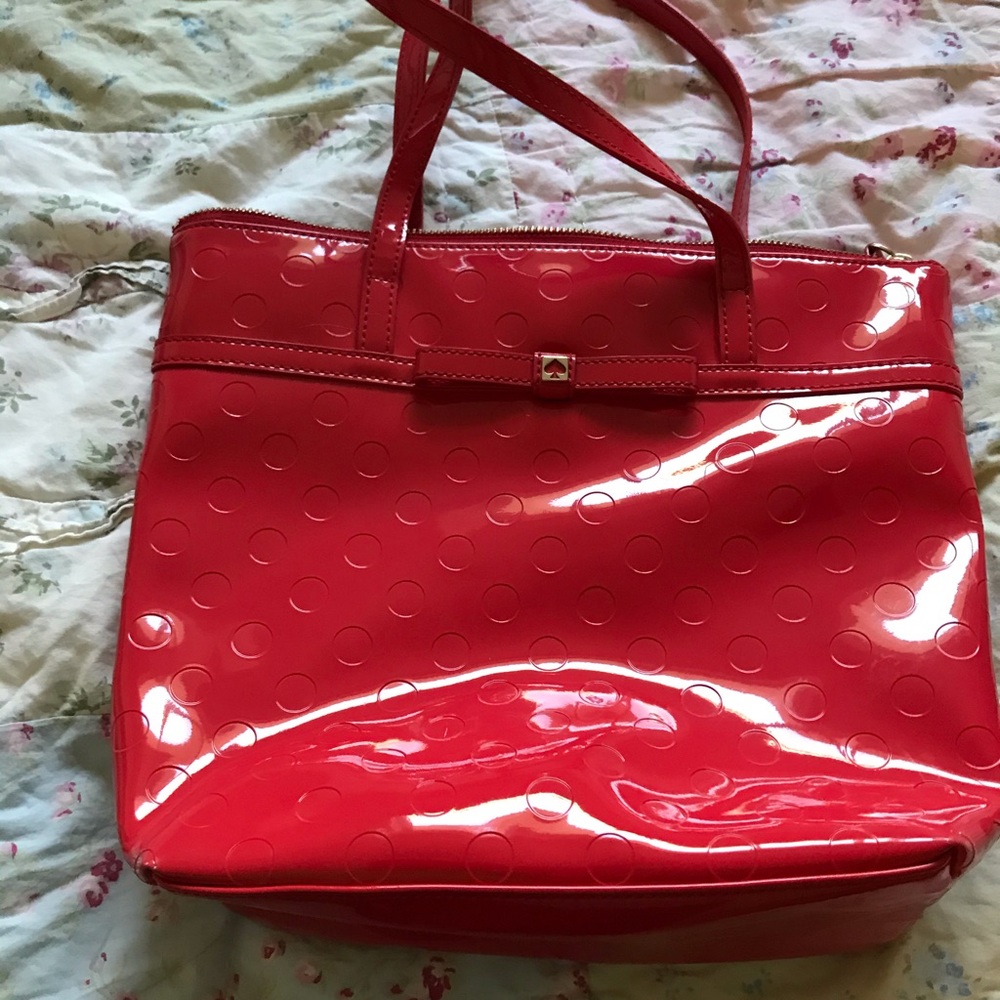 Red patent leather purse